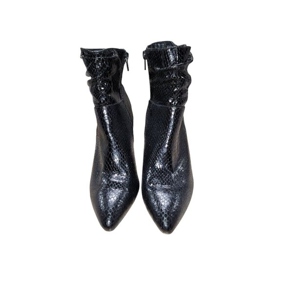 XOXO Womens Taylor Black Snake Print Ankle Boots - Women's 8 - Picture 2 of 10